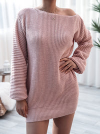 <tc>Megzta suknelė-puloveris Latrisha rožinė</tc>