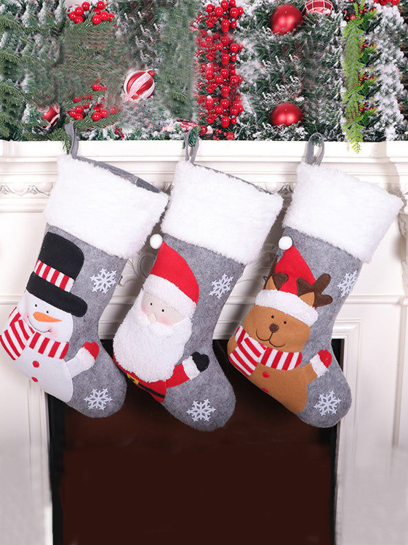 <tc>Papuošalai Kalėdinių kojinių dovanų maišelis Orey pilkas (pakuotėje 3 vnt)</tc>