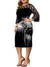<tc>Plius dydžio elegantiška suknelė Amaryllis juoda ir pilka</tc>