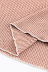 Apricot Pink Textured Round Neck Long Sleeve Top