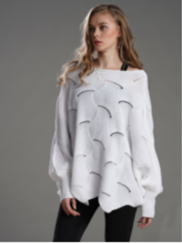 SWETER TUNIKA LYNDSEY biało-S