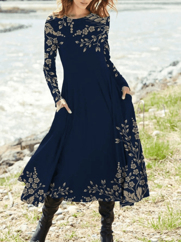 <tc>Elegantiška suknelė Viorten tamsiai mėlyna</tc>