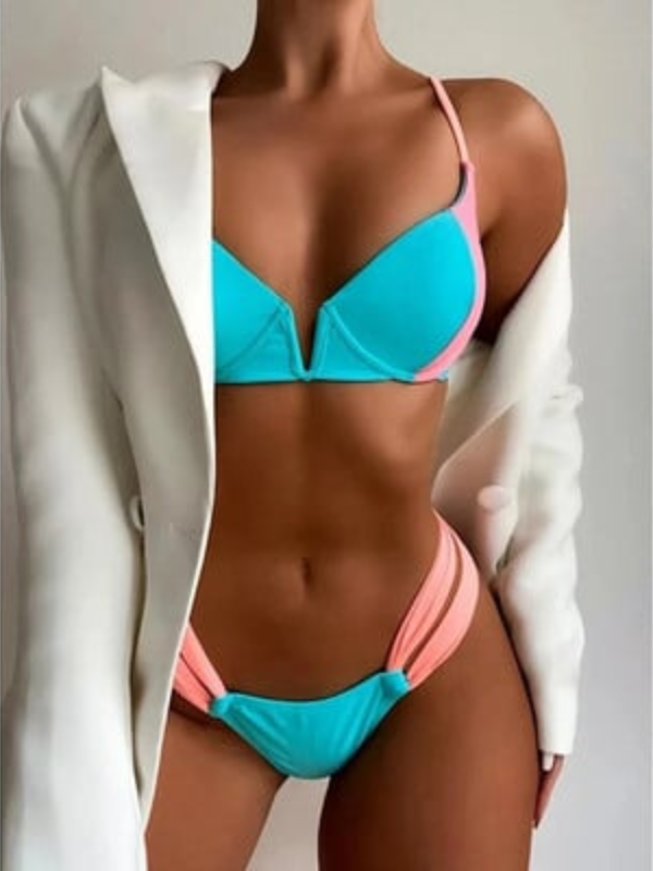 BIKINIS CEDERA rožinis mėlynas