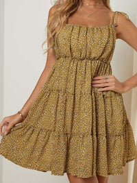 RUFFLED FLORAL DRESS AQUILINA yellow