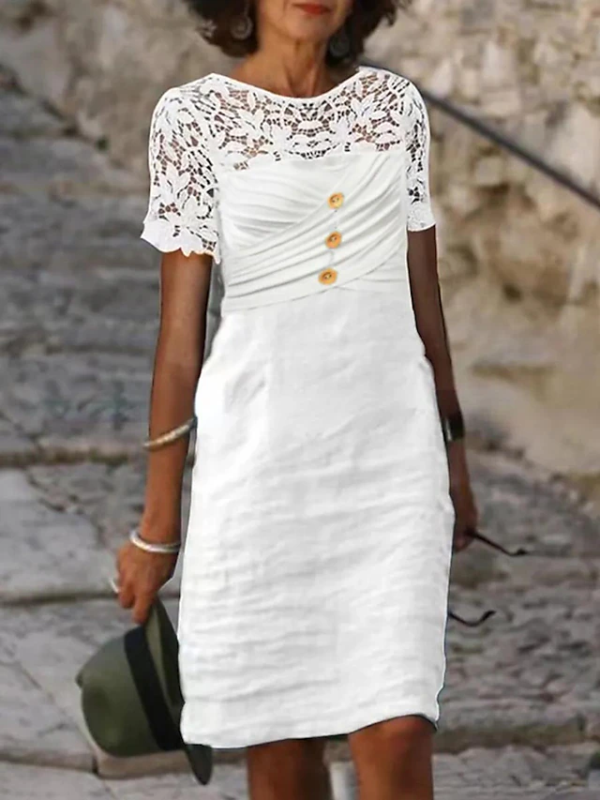 <tc>Elegantiška suknelė Kimber balta</tc>