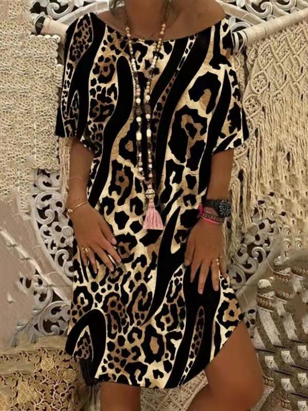 <tc>Elegantiška suknelė Cionika leopardo rašto</tc>