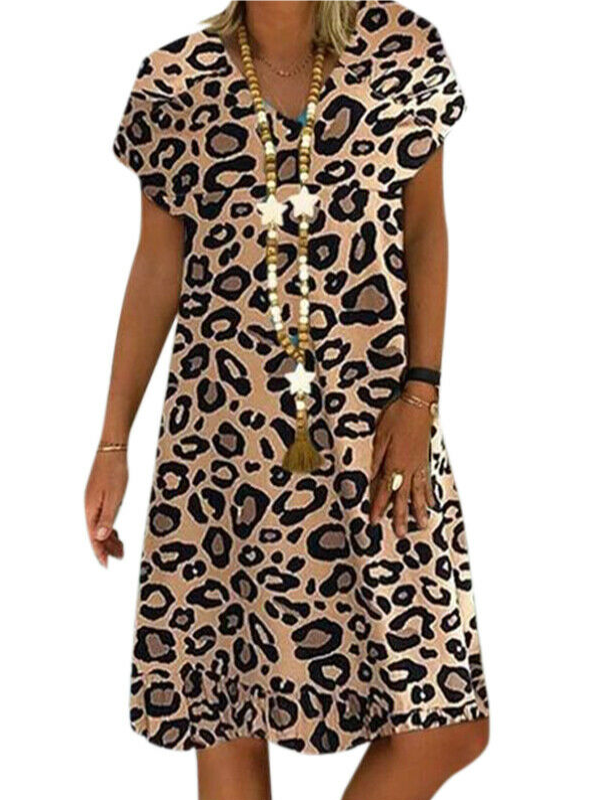 <tc>Elegantiška suknelė Tanila leopardo rašto</tc>