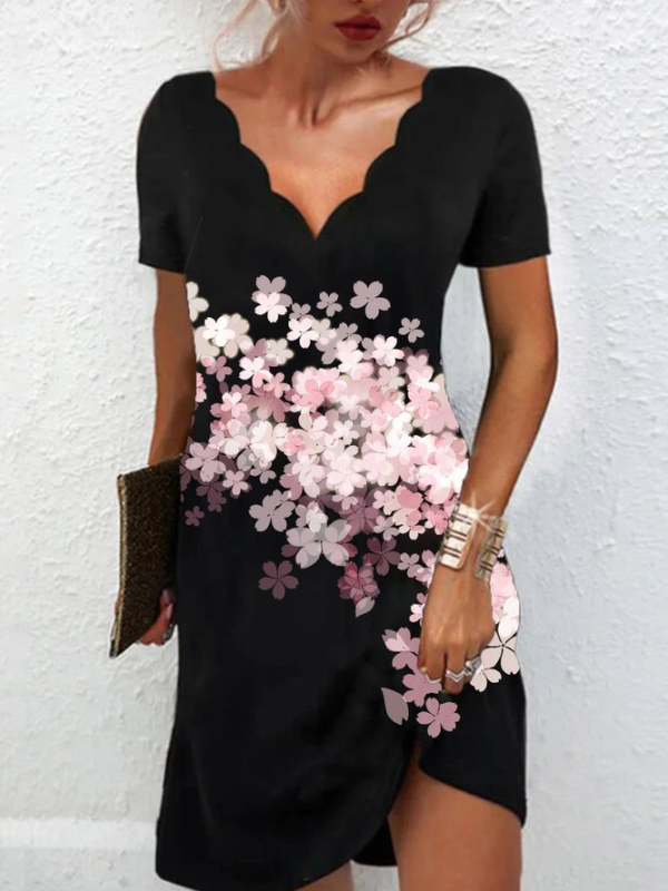 <tc>Elegantiška suknelė Naisaa juoda ir rožinė</tc>
