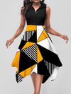 <tc>Elegantiška suknelė Nanuli juoda, balta ir geltona</tc>