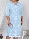 <tc>Elegantiška suknelė Ovalia šviesiai mėlyna</tc>