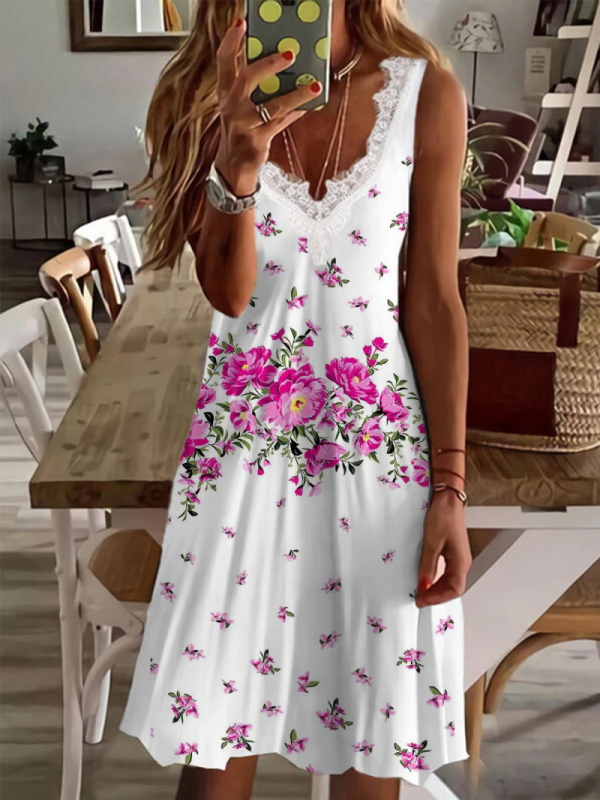 <tc>Elegantiška suknelė Denielle balta ir rožinė</tc>