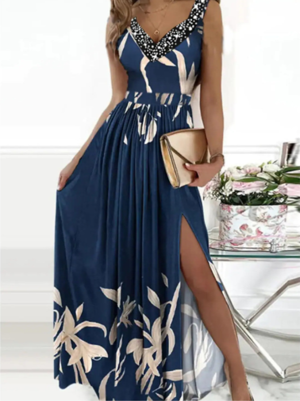 <tc>Elegantiška suknelė Kristinia tamsiai mėlyna</tc>