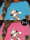 <tc>2 vnt. marškinėlių rinkinys Kezia rožinės ir mėlynos spalvos</tc>