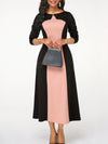 <tc>Elegantiška suknelė Kamalla juoda ir rožinė</tc>