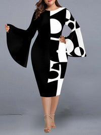 <tc>Plius dydžio suknelė Asada juoda ir balta</tc>