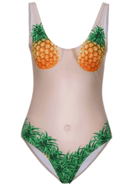 MONOKINI Z NADRUKIEM ANANASA JOANAH zielone