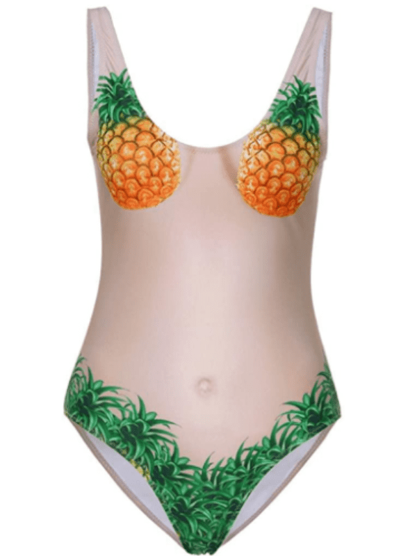MONOKINI Z NADRUKIEM ANANASA JOANAH zielone